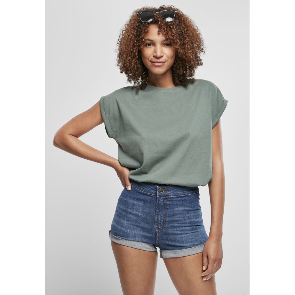 Urban Classics - Extended Shoulder Dames Tshirt - Groen